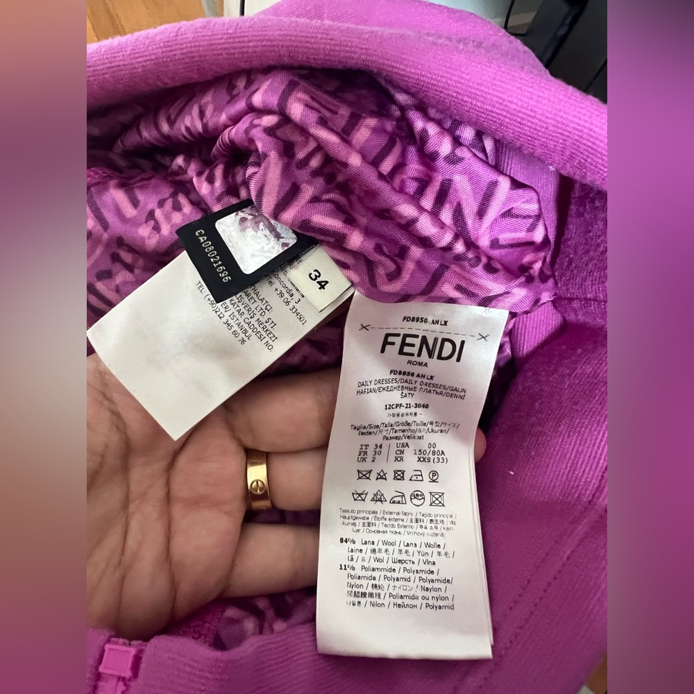 Fendi Pink Ruched Tie Front Mini Dress - Picture 4 of 5